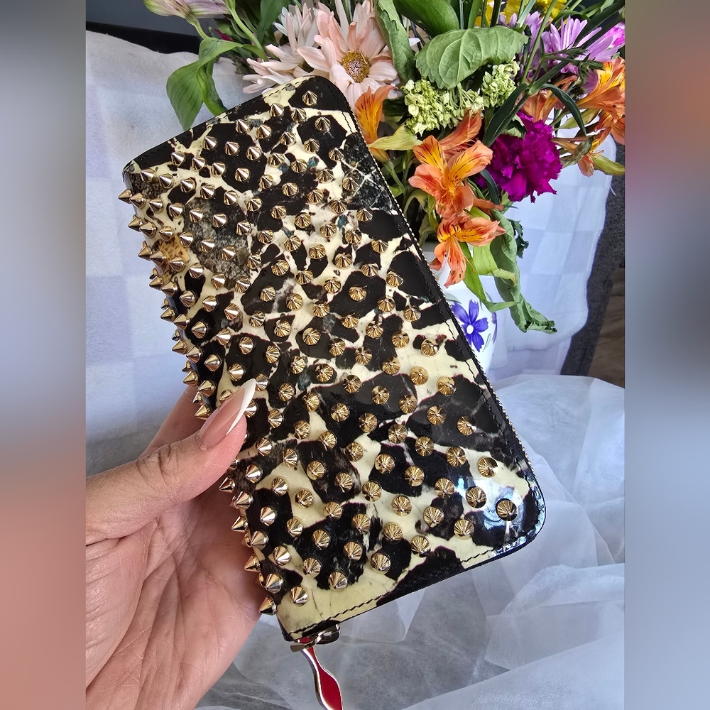 Authentic Christian Louboutin Studded Long Zippy Wallet